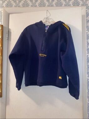 Russell Athletic US Naval Academy Cropped Half-Zip Hoodie